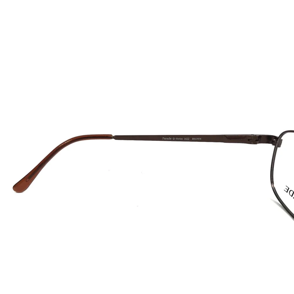 Parade Eyeglasses Frames Q-Series 1622 BROWN Square Wire Rim 54-17-145